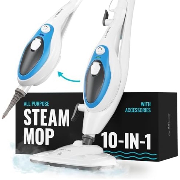 Steam Mop Cleaner 10-in-1 with Convenient Detachable Handheld Unit