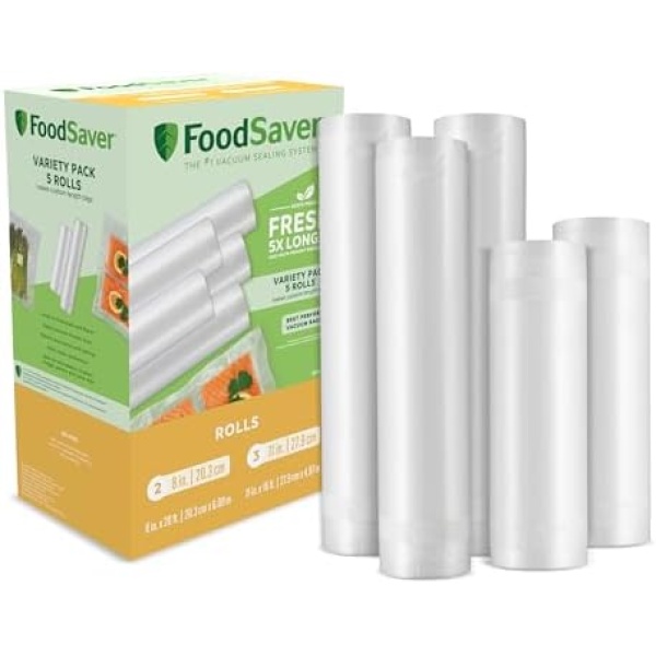 FoodSaver Vacuum Sealer Bags, Rolls for Custom Fit Airtight Food Storage